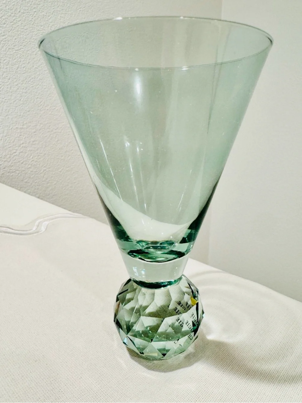 Anthropologie Gemma Mint (green)‎ Faceted martini Glasses